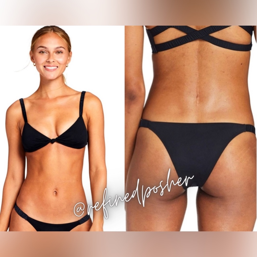 Vitamin A Zuri Bikini Top & Bottoms Swim SET Black sz 10/Large NWT